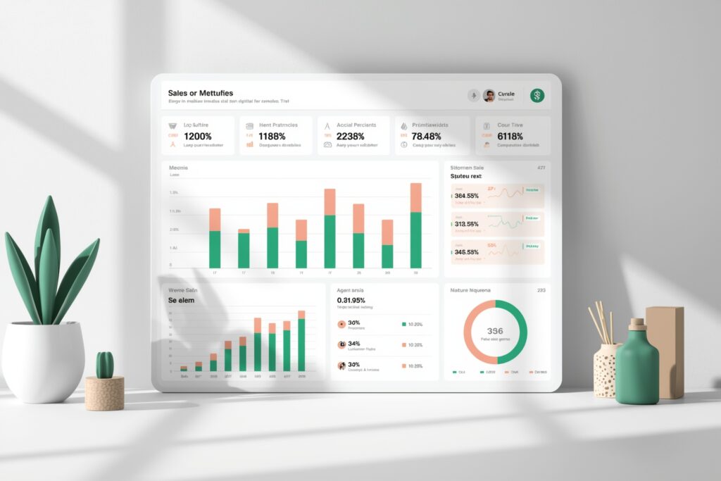 Illustration Tylias :E-commerce conversion metrics dashboard illustration