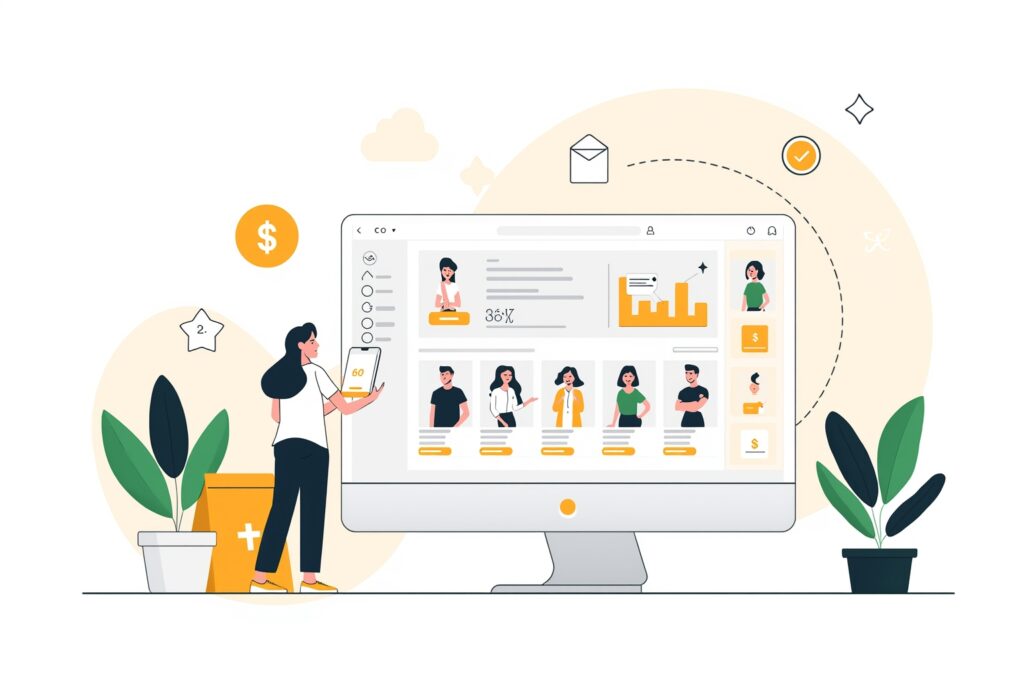 Illustration Tylias :Illustration d'une création boutique e-commerce performante avec interface moderne