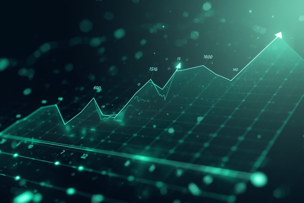 Illustration Tylias :Graphique d'augmentation du trafic représentant l'impact de l'optimisation SEO naturelle