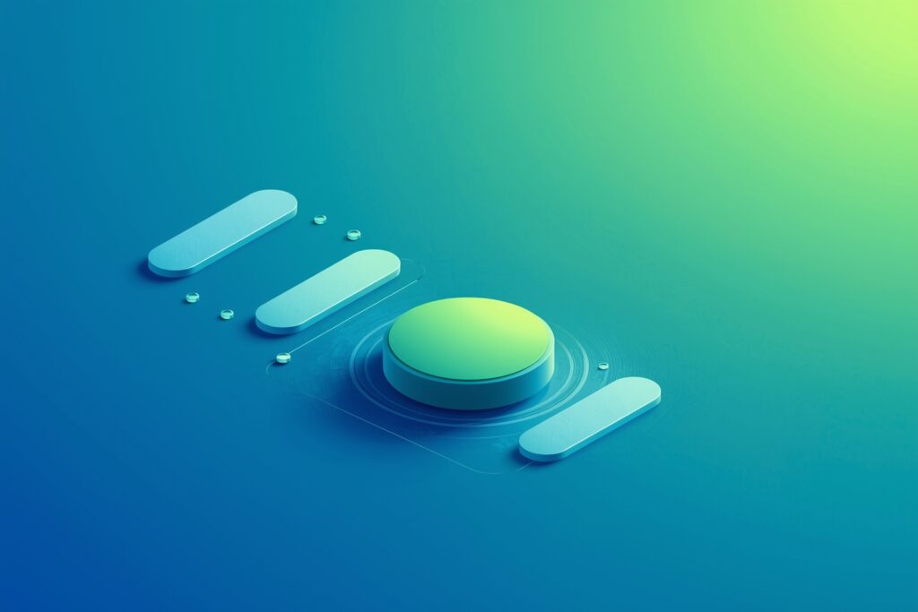 Illustration Tylias :Schéma UI/UX Design pour conversion mettant en avant un parcours utilisateur fluide vers un bouton d'action principal, illustrant l'impact du design sur le taux de conversion.